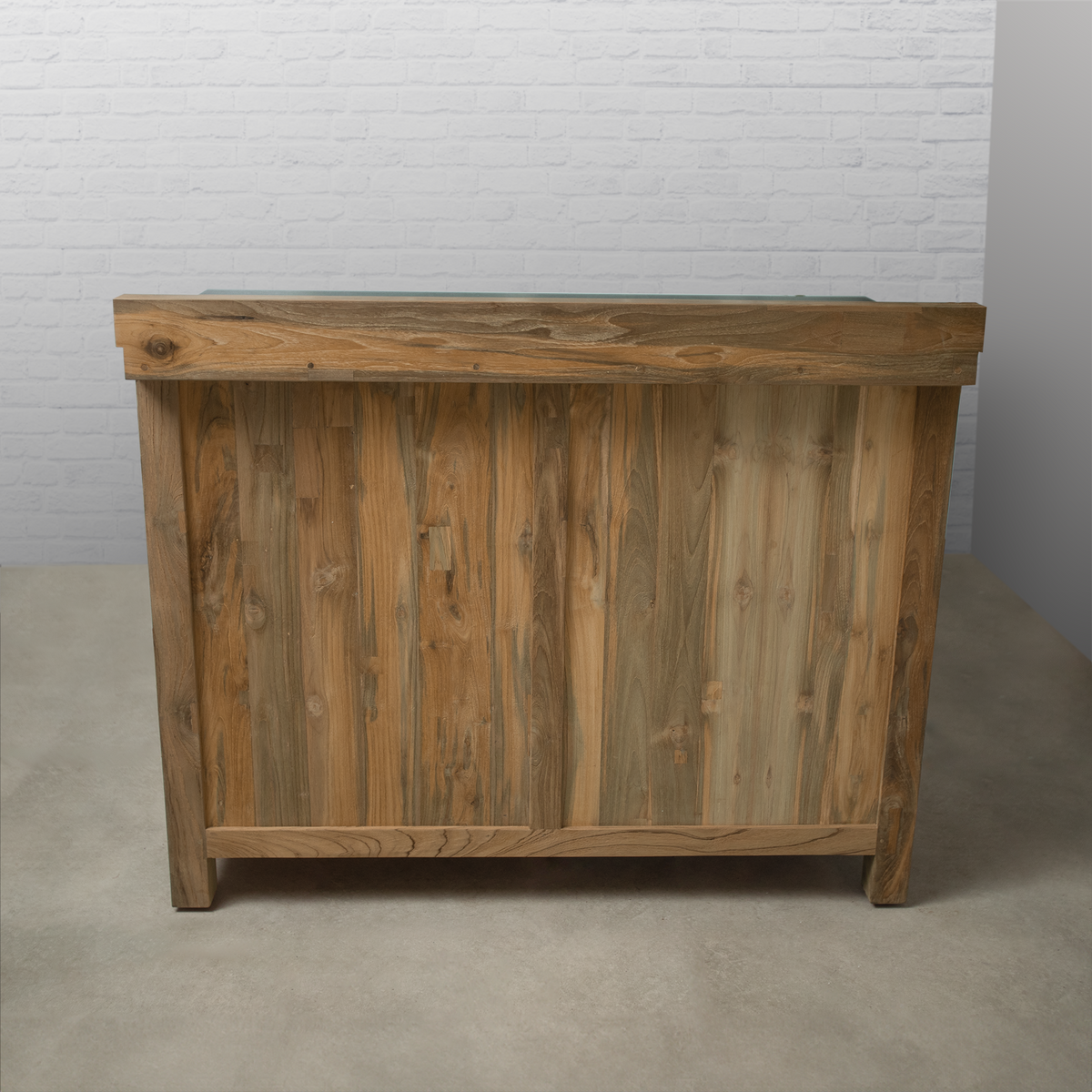 Teak Modular Outdoor Kitchen Coffee Bar with Ceramic Top