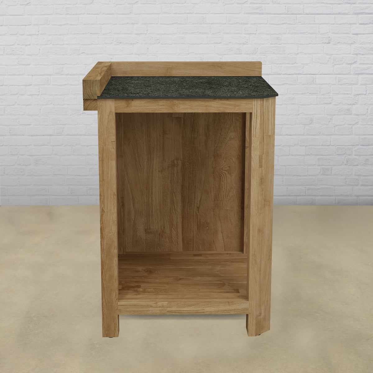 Teak Modular Outdoor Kitchen 90 Degree Corner Cabinet with Ceramic Top