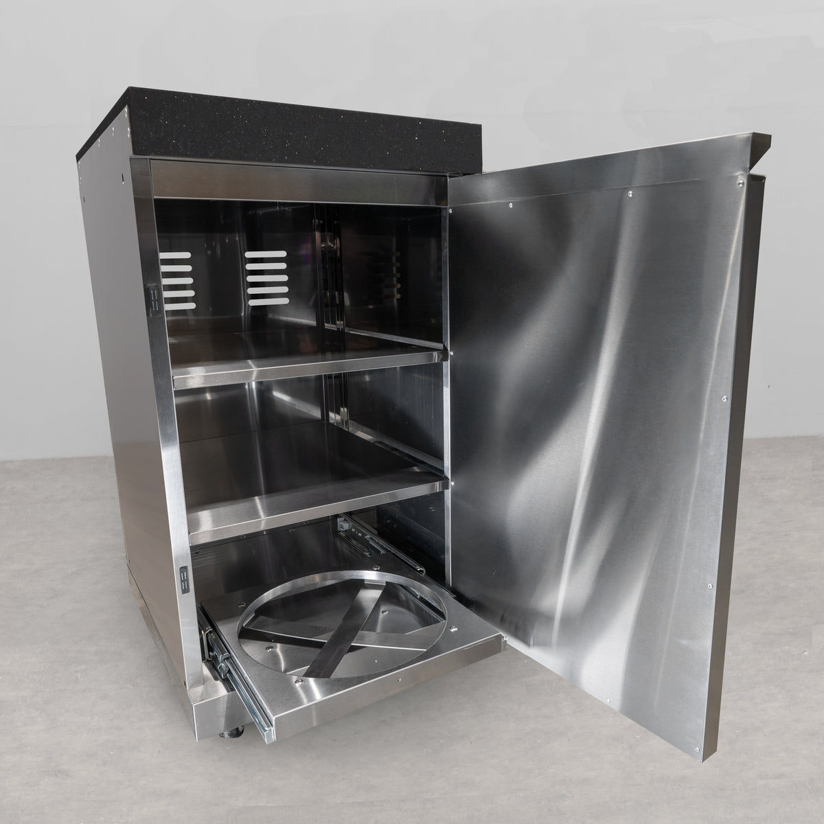 Stainless Steel Single Door Gas Bottle Holder Cabinet with Granite Top
