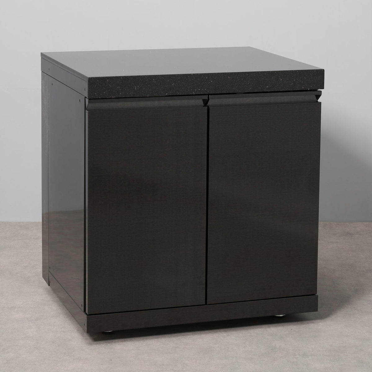 Black Stainless Steel Double Door Cabinet with Granite Top