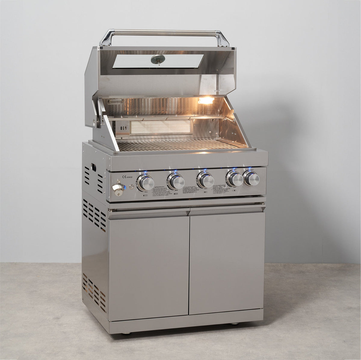 Draco Grills Z440 Deluxe 4 Burner Stainless Steel Gas Barbecue with Cabinet