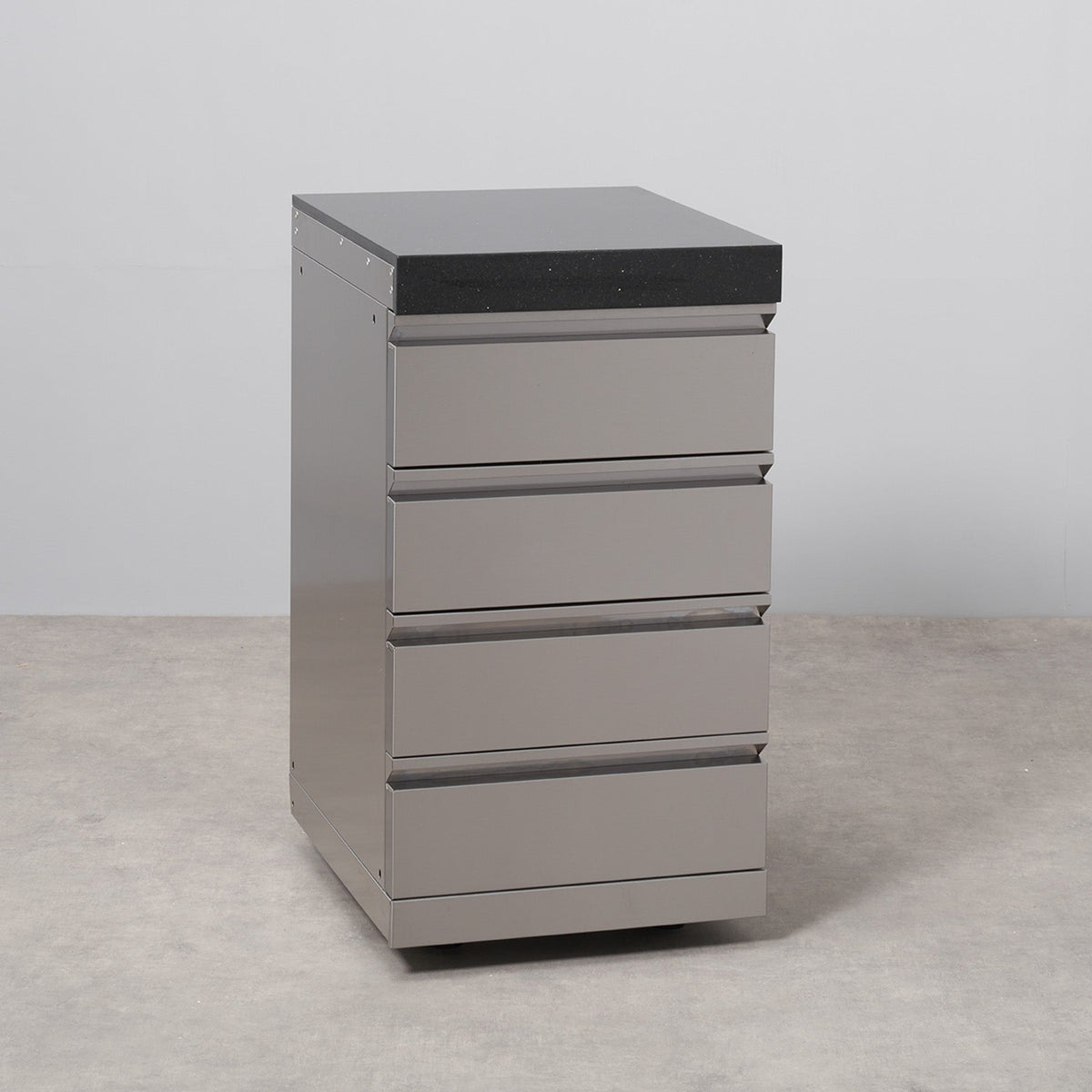 Stainless Steel Single 4 Drawer Cabinet with Granite Top