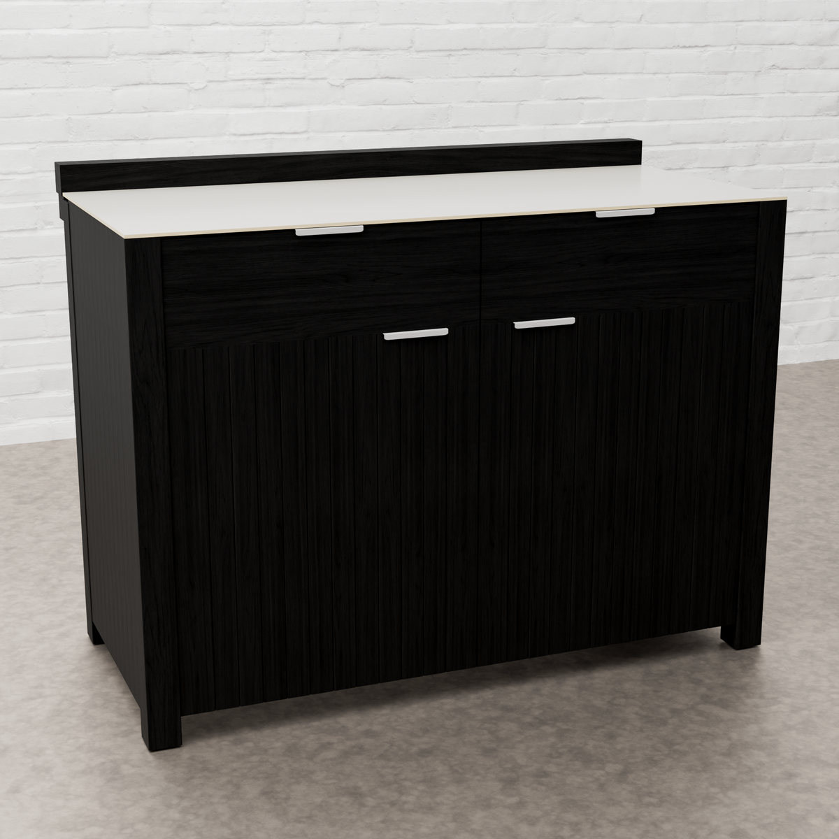 Teak Carbon Line Modular Outdoor Kitchen Double Door & Drawer Cabinet with Ceramic Top