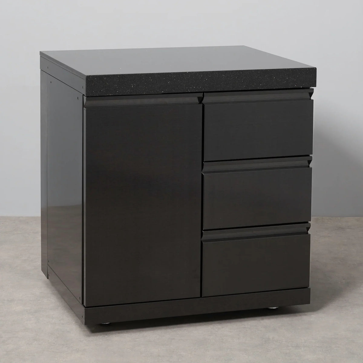 Black Stainless Steel Waste Bin Cabinet