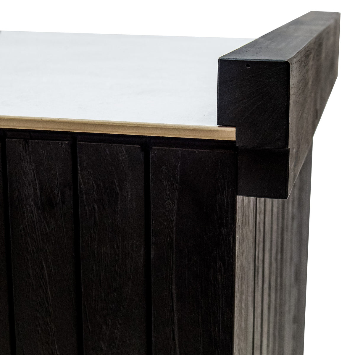 Teak Carbon Line Modular Outdoor Kitchen Sink Cabinet with Ceramic Top