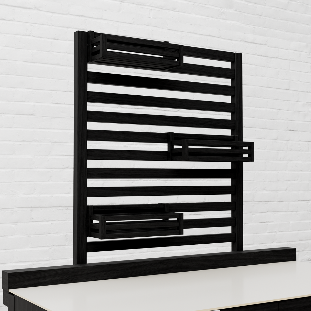 Teak Carbon Line Modular Outdoor Kitchen Add on Slatted Shelf with Hook on Boxes