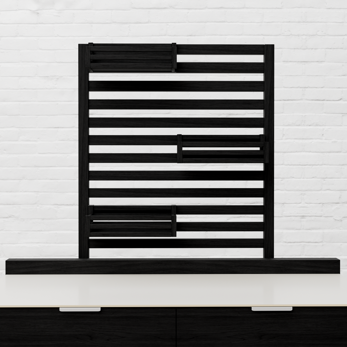 Teak Carbon Line Modular Outdoor Kitchen Add on Slatted Shelf with Hook on Boxes